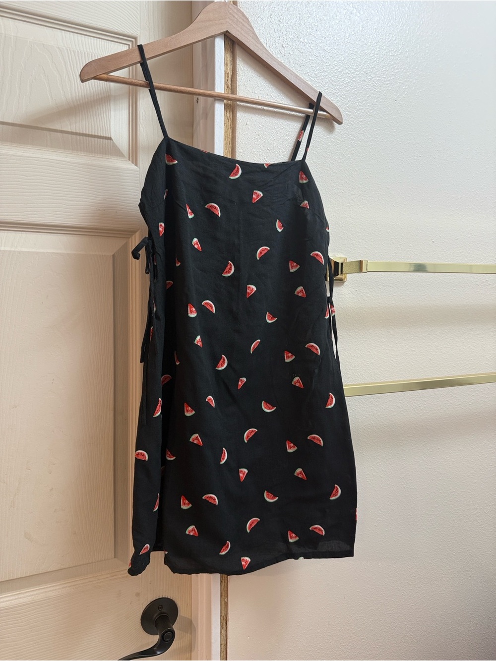 ASOS Black Dress with Red & Green Watermelon Print